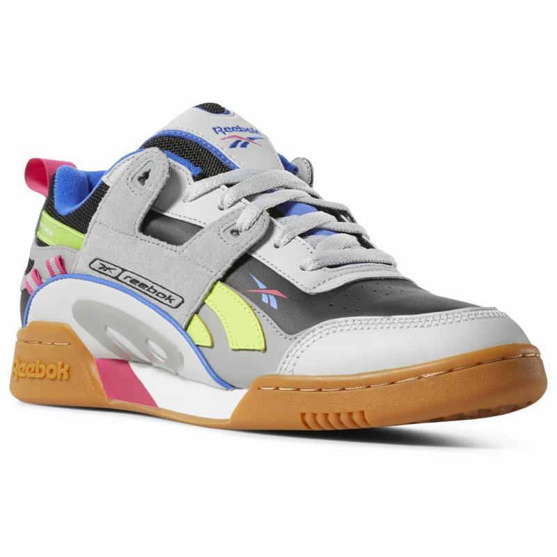 Tenisi Reebok Workout Plus Ati 90s Dama Colorati/Gri/Negrii/Verzi Deschis Romania IQ1983YB